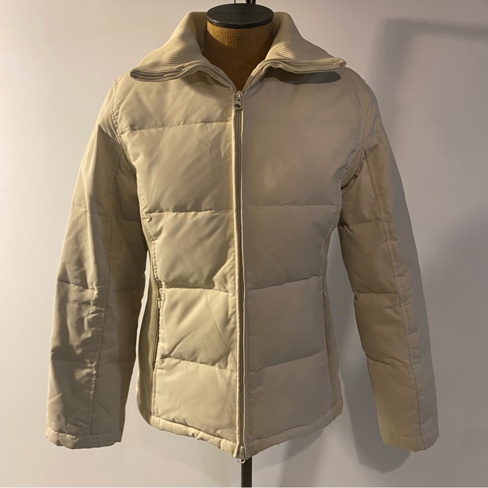 Old Navy Beige Down Waterfowl Puffer Jacket With Pockets Size M